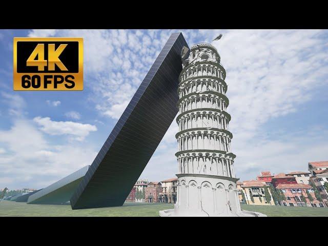 Pisa tower breaking super domino