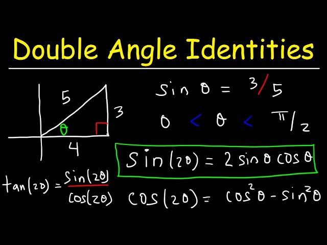 Double Angle Identities & Formulas of Sin, Cos & Tan - Trigonometry