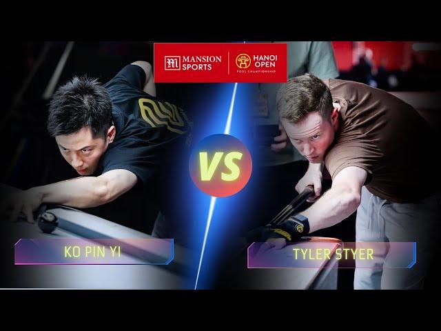 KO PIN YI  VS  TYLER STYER | 2024 HANOI OPEN #billiards #9ballpool #highlights #nineball