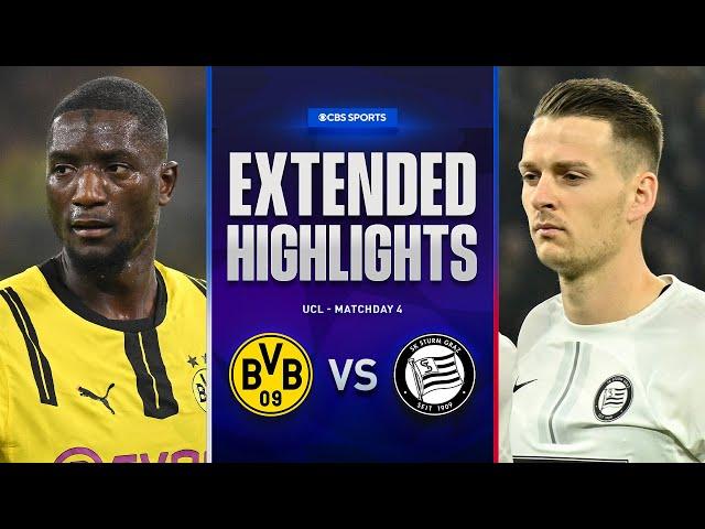 Borussia Dortmund vs. Sturm Graz: Extended Highlights | UCL League Phase MD 4 | CBS Sports Golazo