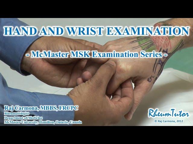 HAND AND WRIST EXAMINATION - McMASTER UNIVERSITY