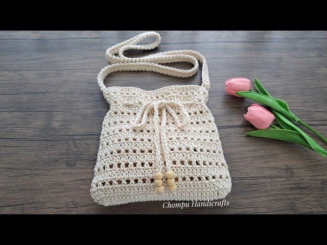 DIY Crochet Crossbody Bag Tutorial | Crochet Sling Bag Tutorial | Beginner friendly!