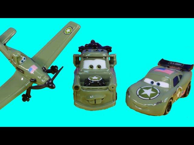 Army Car Lightning McQueen Army Mater Go On Mission With Planes Dusty Crophopper