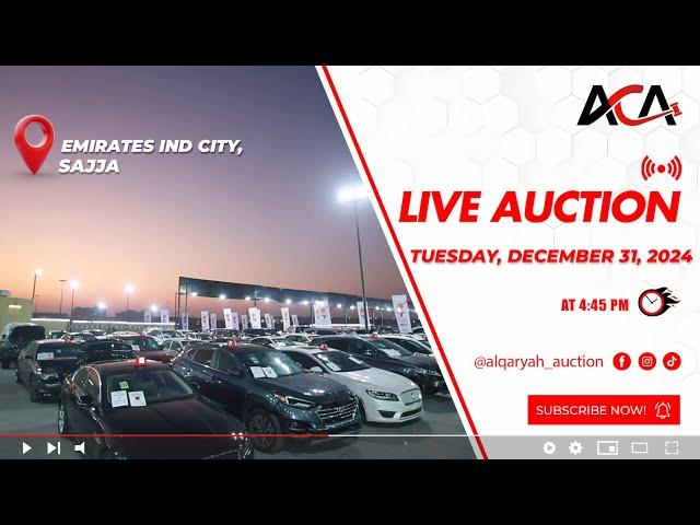 AL QARYAH CARS AUCTION | EMIRATES INDUSTRIAL CITY SAJJA  | TUESDAY 31 DECEMBER 2024