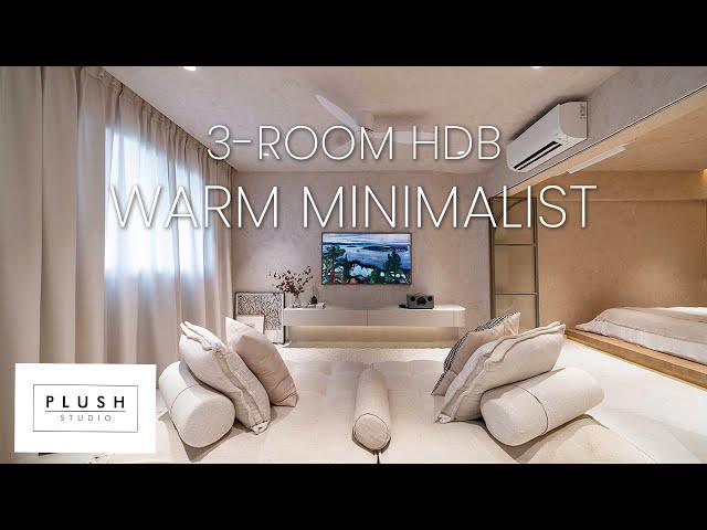 Take a Peek Inside This Cosy Warm Minimalist 3-Room HDB | SG Home Tour | Plush Interior Design