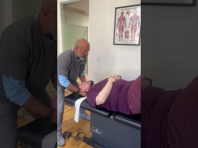 From the Top of his neck down to his tailbone Y Axis Manual decompression Adjustment #chiropractor