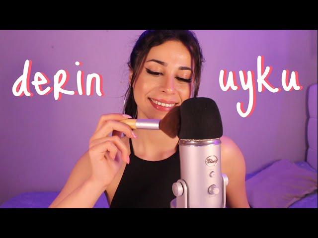 MEDİTASYON MÜZİĞİ İLE  DERİN UYKU TELKİNİ  MİKROFON FIRÇALAMA ASMR TÜRKÇE