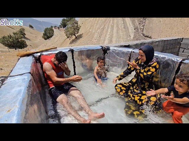 Nomadic Life: Installing an Izogam Pool & Water Spraying with Narges 