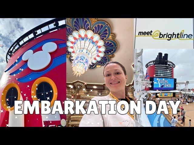 Boarding My First Ever DISNEY CRUISE | Disney Dream | Embarkation Day | Brightline Train Review