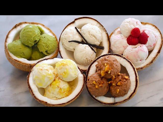 5 NEW Ice Cream Flavors + Dairy-Free Coconut Recipe: Homemade Ice Cream (No Machine)