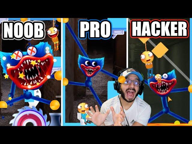 NOOB vs PRO vs HACKER en HUGGY STRETCH! | Juegos Luky