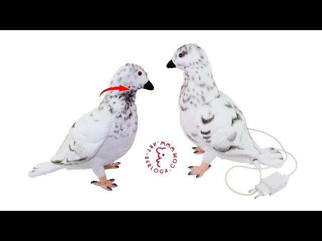 Custom Interactive plush pigeon handmade toy by Art berloga