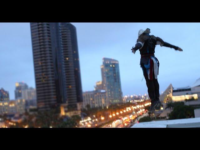 Assassin's Creed 4 Meets Parkour in Real Life - Comic-Con in 4K