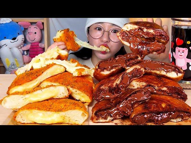 SUB) Bburingkle Hotteok Nutella Hotteok  Eating Show. Dessert Mukbang