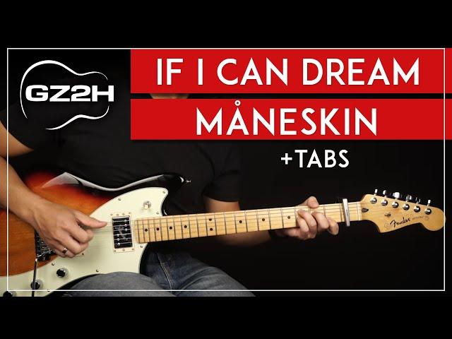 If I Can Dream Guitar Tutorial Måneskin Elvis Guitar Lesson |Studio & Easy Version + TAB|