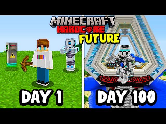 I Survived 100 Days in the FUTURE in Hardcore Minecraft...