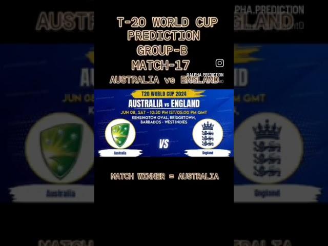 AUSTRALIA vs ENGLAND MATCH PREDICTION | T-2O WORLD CUP 2024 |#prediction#shorts#t20worldcup#cricket