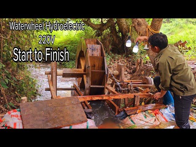 Full Video Construction Of Hydroelectric Wheels From Wood Start To Finish.Building Alone Off Grid.