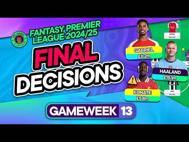 FPL GW13 FINAL TEAM SELECTION DECISIONS ⁉️ Joao Pedro vs Cunha | Fantasy Premier League Tips 2024/25