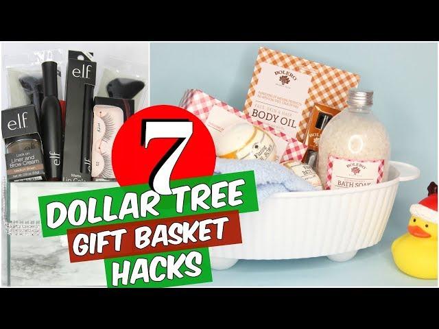 7 DOLLAR TREE CHRISTMAS GIFT BASKET DIY HACKS