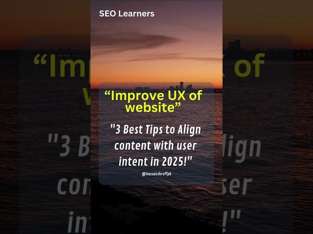 3 tips to improve UX factors of your website #seo #seotips #digitalmarketing #ux #onpageseo