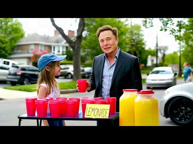 Girl Sells Lemonade To Pay For Her Chemo, Then Elon Musk Walks By & Shocks Everyone!