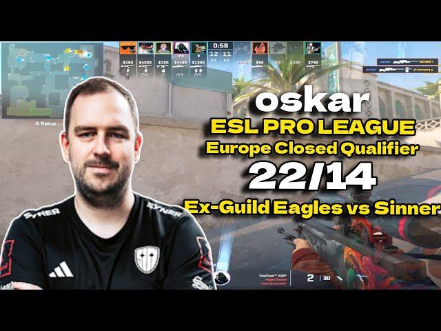 CS2 POV SINNERS oskar (22/14) vs ex-Guild Eagles (Dust2) @ ESL Pro League Season 20 EU CQ