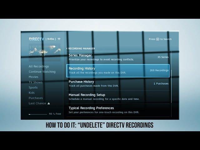 HOW TO DO IT: Undelete recordings on your DIRECTV DVR