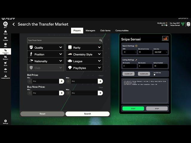 Snipe Sensei Sniping Bot For FC 24 | EAFC Autobuyer | Snipe Bot