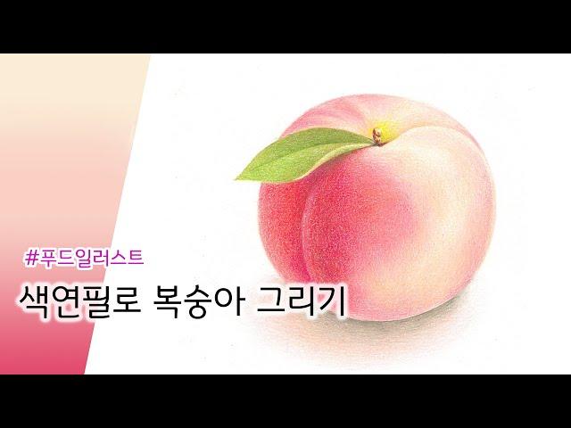 색연필로 복숭아 그리기, 색연필그림 입문자, 초보자를 위한 기초기법 설명. Drawing a peach with colored pencils