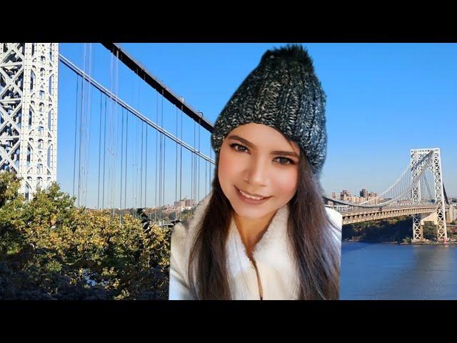 ASMR Satisfying AUTUMN explore under George Washington Bridge with nature sounds #relaxing #calm