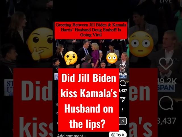 Jill Biden and Doug Emhoff kiss #jillbiden #kiss  #dougemhoff #kamalaharris husband