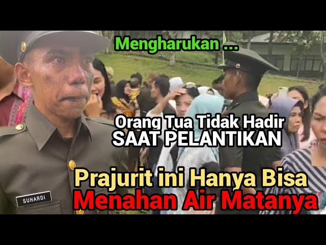 Sedih Orang Tua Tidak Hadir Saat Pelantikan, Prajurit Bintara Remaja ini hanya bisa menahan tangis