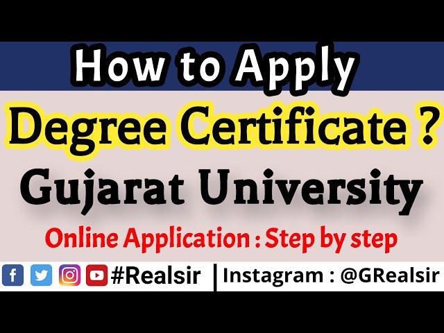 Gujarat University Degree Certificate Process | Online Application | Gujarat University |Convocation