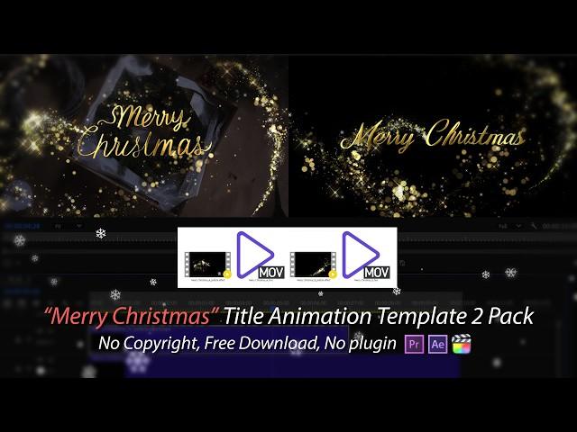 Merry Christmas Title Template - No Copyright, Free Download, No plugin