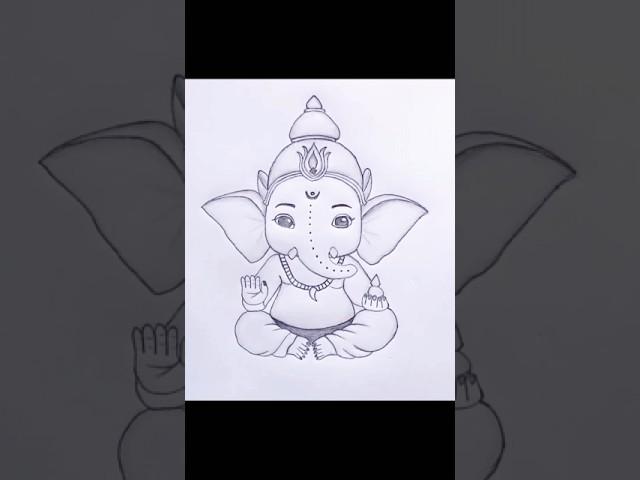 Cute  Ganesha Drawing  || #ganeshadrawing #shorts