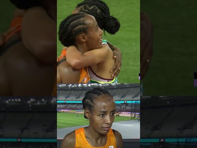 Sifan Hassan reacts to dramatic 10,000m finish  #athletics #running #worldathleticschamps