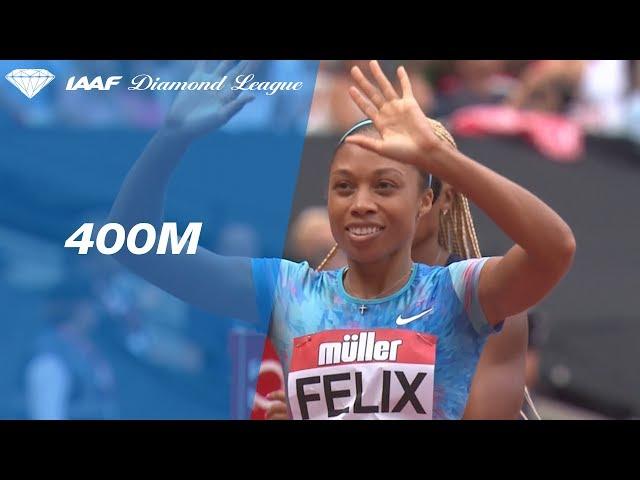 Allyson Felix 49.65 WL wins the Women's 400m - IAAF Diamond League London 2017