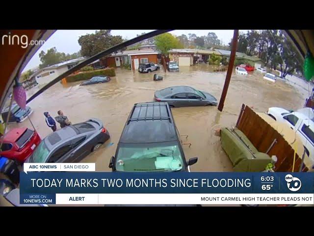 Friday marks two months since January 22 flooding in San Diego County