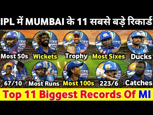 IPL ALL TIME RECORD OF MI : TOP 11 BIGGEST RECORDS OF MUMBAI INDIANS IN IPL HISTORY