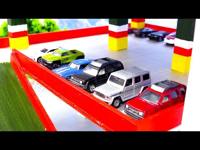 [30Min] How to Build Colorful Parking Lot with Truck Car Toys Play