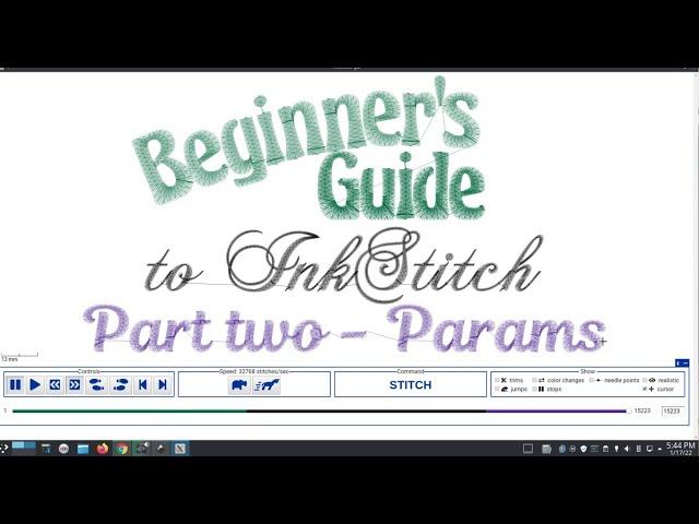 Inkstitch - Beginner's guide to inkstitch part 2, Params