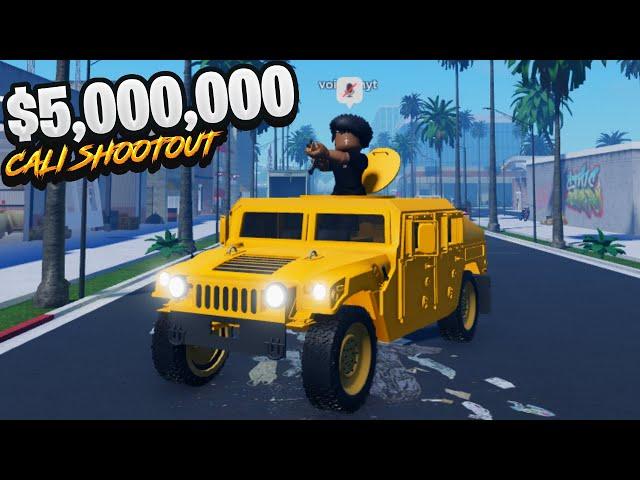 I GOT THE BEST CAR IN THIS CALI SHOOTOUT ROBLOX HOOD GAME