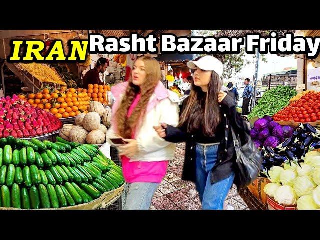 Walking through the Colorful Rasht Grand Bazaar  Iran's largest open-air market | bazar