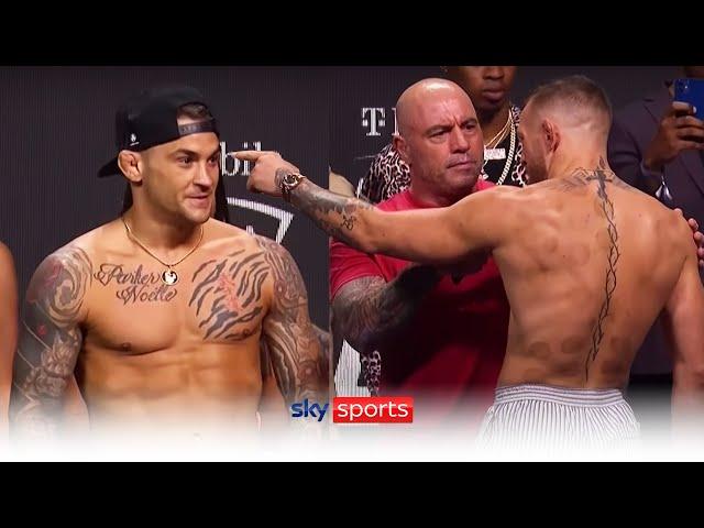 Angry Conor McGregor separated from Dustin Poirier at UFC 264 weigh-in