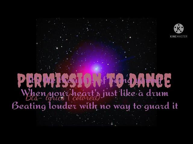 BTS - Permission To Dance Lyrics ( Color Colored Lyrics/Eng)