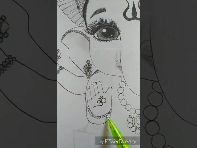 ganesha drawing | jai dev jai mangal murti | ganesh chaturthi status #art #shorts #whatsappstatus #1