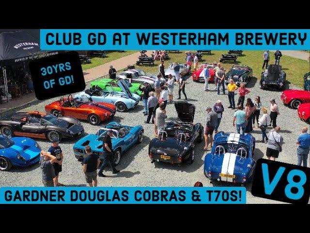 Gardner Douglas Cobra and T70 supercars - Club GD day at Westerham Brewery, Kent - V8 thunder in 4K!