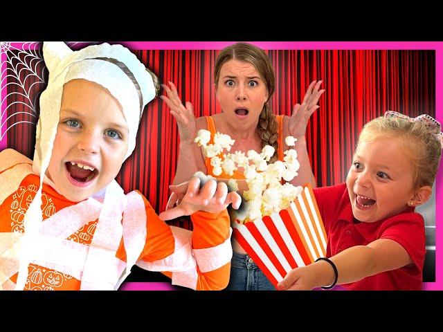 SECRET Movie Theater Halloween Party With Lively Lewis Show! Halloween Trick Or Treat And Fun!