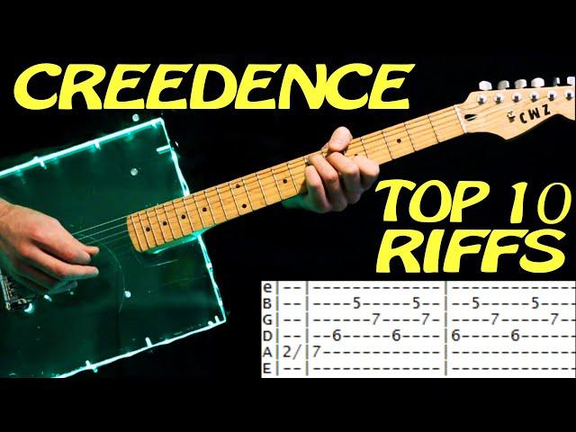 TOP 10 CCR Riffs & Guitar Tab / Guitar Lesson / Guitar Chords Creedence Clearwater Revival